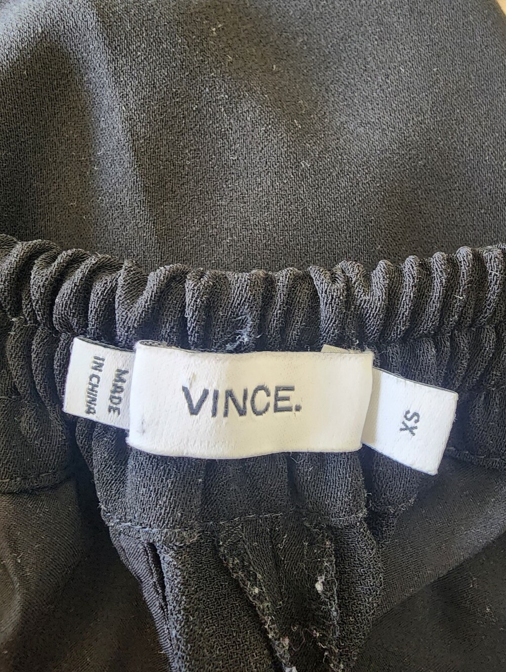 Vince Black Crepe Pintuck Elastic Waist Mid Rise Jogger Dress Pant XS - Picture 13 of 15